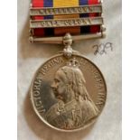Queens South Africa named Medal Boer War 1899 1902, with 2 clasps Wittebergen and Cape Colony.