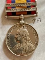 Queens South Africa named Medal Boer War 1899 1902, with 2 clasps Wittebergen and Cape Colony.