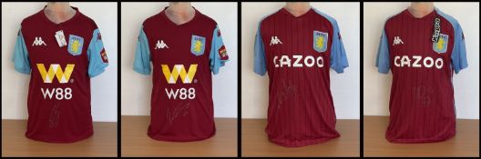 Football Aston Villa shirt collection 4 signed replica home shirts includes four current squad