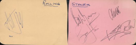 Rolling Stones 2, signed album pages includes Mick Jagger, Bill Wyman, Brian Jones, Charlie Watts