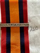 Clasp for defence of Mafeking. Good to fine condition. Good Condition. All signed items come with
