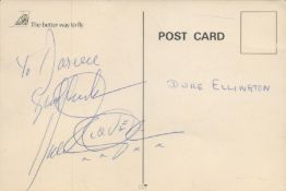Duke Ellington signed Malaysia Singapore Airlines 1969/70 vintage post card. Good Condition. All