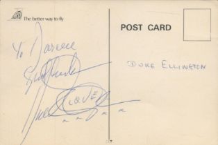 Duke Ellington signed Malaysia Singapore Airlines 1969/70 vintage post card. Good Condition. All