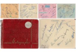 Cricket 1950 vintage autograph book includes multi signed pages from the West Indies and English