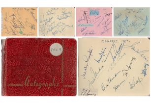 Cricket 1950 vintage autograph book includes multi signed pages from the West Indies and English