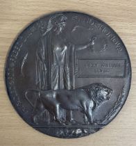 WW1 Death Plaque for Corporal Harry William Lever of 2nd/4th Battalion London Regiment. Bronze