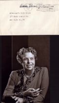 Eleanor Roosevelt signed envelope with 5x7 inch black and white photo. Good Condition. All signed
