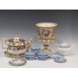 A collection of English porcelain, mainly circa 1820-1850. To include a Hicks Meigh & Johnson teapot