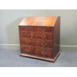 A George III mahogany bureau - (legs have been reduced), 102 x 92 x 54cmProperty from Blomvyle Hall