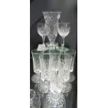 A quantity of Edinburgh glass, including a set of six wine glasses, a set of six sherry glasses, a