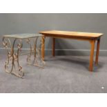 Scandinavian 'Normin' labelled walnut coffee table, a glass top occasional table, and 'B & B