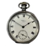 American Waltham Watch Co, Waltham - A Sterling silver open faced 'Traveller' pocket watch, circa