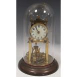 An anniversary clock with glass dome