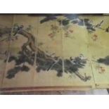 Chinese wallpaper, 3 boxes, all with six rolls/drops hand painted with a scene of plants and