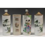 Four 20th century Oriental ceramic lamp bases, 36cm high (4)