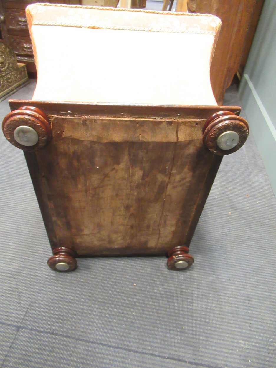 A Victorian walnut ottoman on squat bun feet 49 x 54 x 64cmBearing makers label 'J.FERRIS' - Image 2 of 11