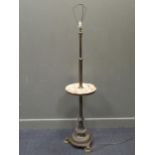 A Victorian brass standard lamp with marble table, 164cm high including fittingsProperty from