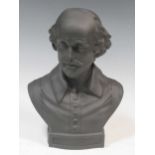 A Wedgwood basalt figure of Shakespeare, 26cm high