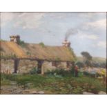 20th century Scottish SchoolCottage in a rural landscapeoil on canvas laid to board34 x 44cm