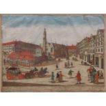 Georg Probst, three 18th century hand-coloured European perspective city scenes, Breslau,