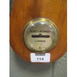 A Negretti Zambra mahogany cased barometer, 19th century, 98cm high