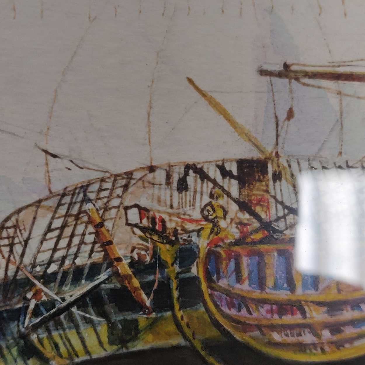 J. GrierSailing ship at sea signed and dated 'J. Grier 1857' (lower right)watercolour, pen and ink - Image 7 of 10