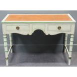 A late 19th century faux bamboo painted desk 75 x 108 x 52cm