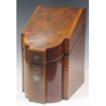 A George III mahogany knife box, lacking fittings, 38 x 23 x 31cm