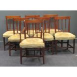 Six Regency mahogany dining chairs together with an armchair (7)