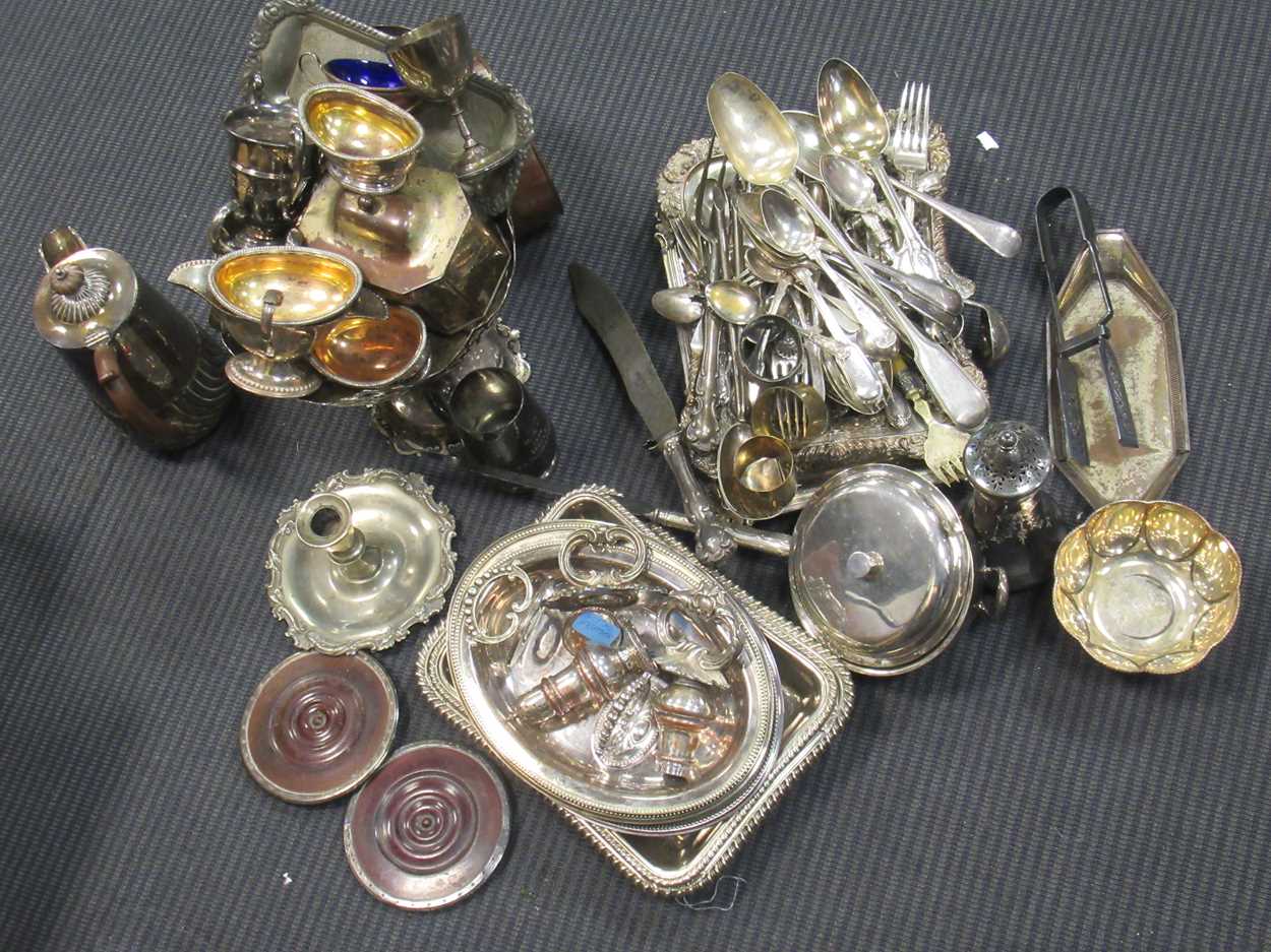 A quantity of silver plate including coasters, entrée dishes, trophies, bowls, cruets etc - Image 4 of 14
