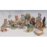 Fifteen Royal Albert Beatrix Potter figures and a Beswick Beatrix Potter figure of Peter Rabbit