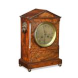 A 19th century mahogany and brass inlaid mantel clock,