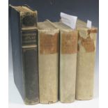 Three volumes of Architectural History, Cambridge and a Harmsworth atlas, together nine volumes of