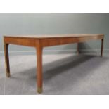 A 20th century mahogany rectangular dining table, 76.5 x 183 x 91.5cm, and 290cm when