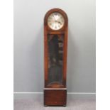 An Art-Deco longcase clock with a silvered dial, 186cm high