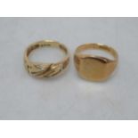 Two hallmarked 18ct gold rings, gross weight 11.5g (2)