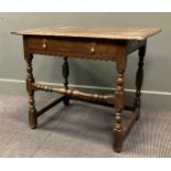 A late 17th/ early 18th century oak side table,