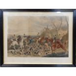 After Alken, a collection of 8 prints, including; seven fox hunting scenes and one photographic