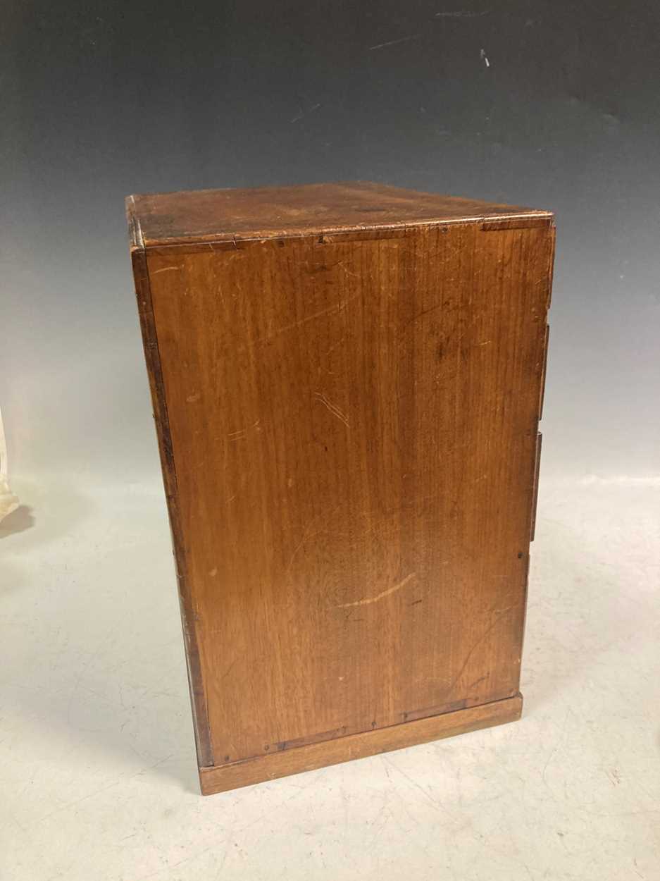 A small parquetry inlaid chest of drawers, 33.5 x 33 x 22cm, and a small zither (2) - Image 4 of 10
