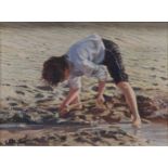 Nicholas St John Rosse (b. 1945) Digging on the Beach signed 'N. St. John Rosse' (lower left) oil on