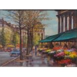 Andrew King R.O.IFlower Stall near the Madeleine, Parissigned 'Andrew King' (lower left)oil on