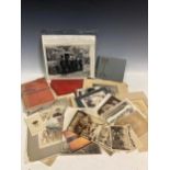 A box of 19th and 20th century photographs (mounted and loose) and albums, with many loose cartes-