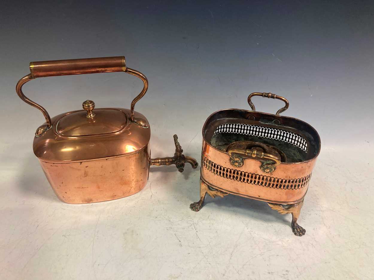An early 20th century copper kettle on stand, 38 x 30 x 18cm - Image 3 of 5
