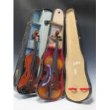 Two violins in cases