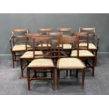 A set of eight Regency mahogany dining chairs, including two carvers and one further dining chair (