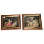 A pair of needlework pictures21 x 29cm, frame 31 x 39cm 24  x 29cm, frame 39 x 24cm Both glazed