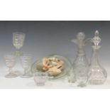 A quantity of 19th century glassware with a glass bowl of shellsProvenance:Collection of Mike