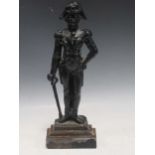 A Victorian cast iron door stop modelled as Nelson, 43cm highProvenance:Collection of the late Sir