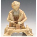 A Royal Worcester figure of Karan Singh the trinket maker from the Indian Craftsmen series, late