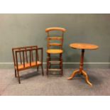 A 19th century correction chair 97 x 34 x 30cm, together with a mahogany tripod table 67 x 49cm